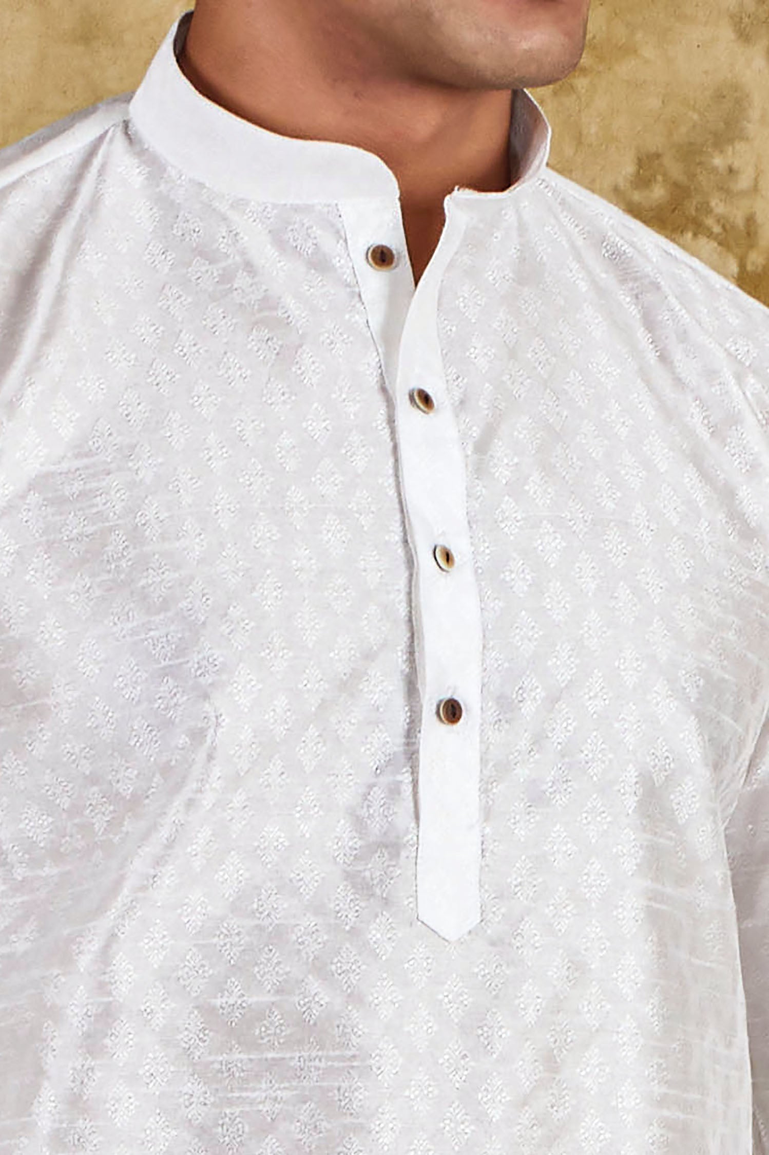 Bluesaanchi Men's White Banarasi Silk Kurta Set | Swadesiicart