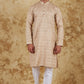 Bluesaanchi Men's Khaki Textured Kurta Set | Swadesiicart