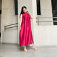 trueBrowns Maroon Textured Silk Sleeveless Kurta Pant Set | Swadesiicart