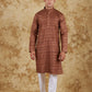 Bluesaanchi Men's Dark Brown Textured Kurta Set | Swadesiicart