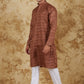 Bluesaanchi Men's Dark Brown Textured Kurta Set | Swadesiicart