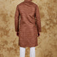 Bluesaanchi Men's Dark Brown Textured Kurta Set | Swadesiicart