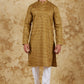 Bluesaanchi Men's Mustard Textured Kurta Set | Swadesiicart