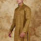 Bluesaanchi Men's Mustard Textured Kurta Set | Swadesiicart