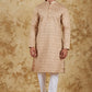 Bluesaanchi Men's Dark Cream Textured Kurta Set | Swadesiicart