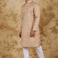 Bluesaanchi Men's Dark Cream Textured Kurta Set | Swadesiicart