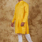 Bluesaanchi Men's Yellow Textured Kurta Set | Swadesiicart