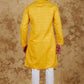 Bluesaanchi Men's Yellow Textured Kurta Set | Swadesiicart