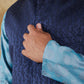 Bluesaanchi Men's Jacquard Blue Waistcoat Kurta Pajama Set | Swadesiicart