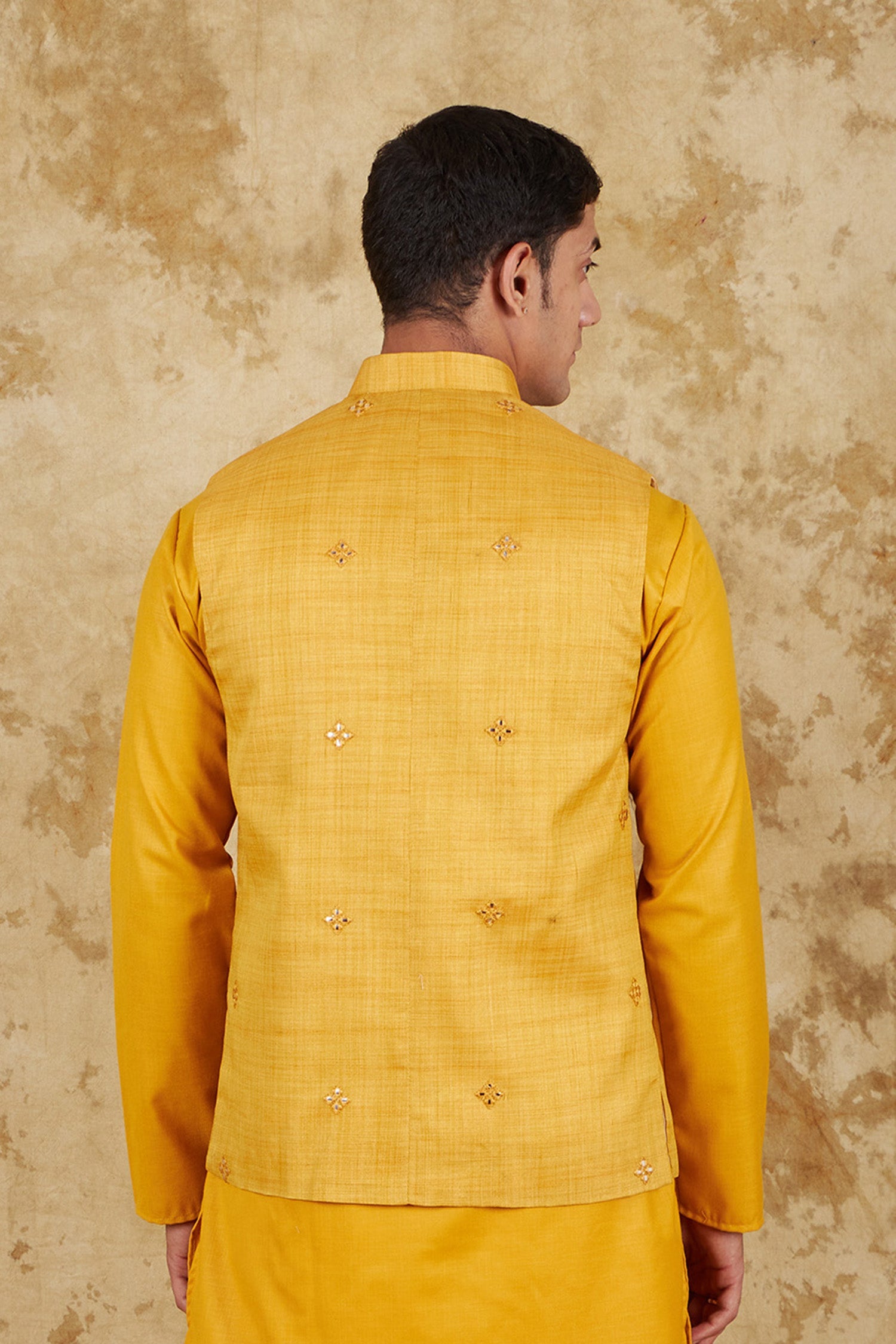 Bluesaanchi Men's Yellow Waistcoat | Swadesiicart