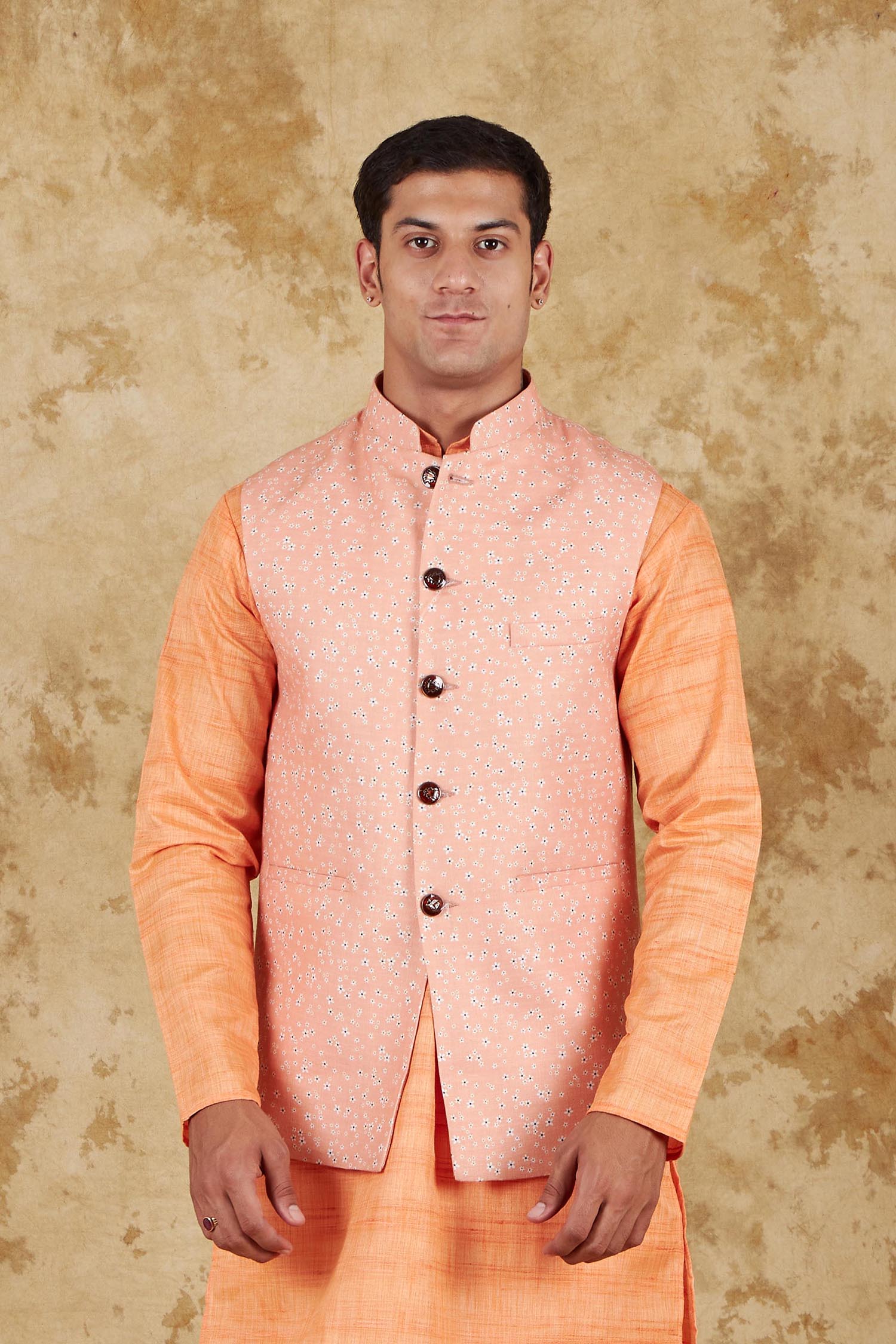 Bluesaanchi Men's Atomic Tangerine Waistcoat | Swadesiicart