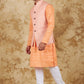 Bluesaanchi Men's Atomic Tangerine Waistcoat Kurta Pajama Set | Swadesiicart