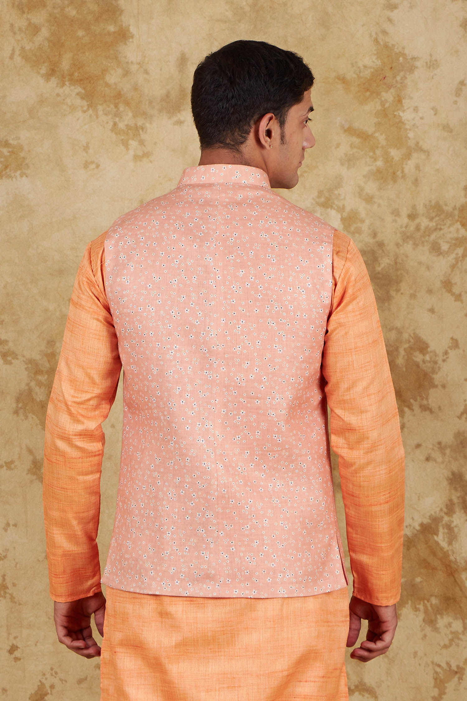 Bluesaanchi Men's Atomic Tangerine Waistcoat | Swadesiicart