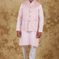 Bluesaanchi Men's Jacquard Misty Rose Waistcoat Kurta Pajama Set | Swadesiicart