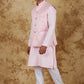 Bluesaanchi Men's Jacquard Misty Rose Waistcoat Kurta Pajama Set | Swadesiicart