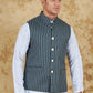 Bluesaanchi Men's Dark Slate Grey Waistcoat | Swadesiicart