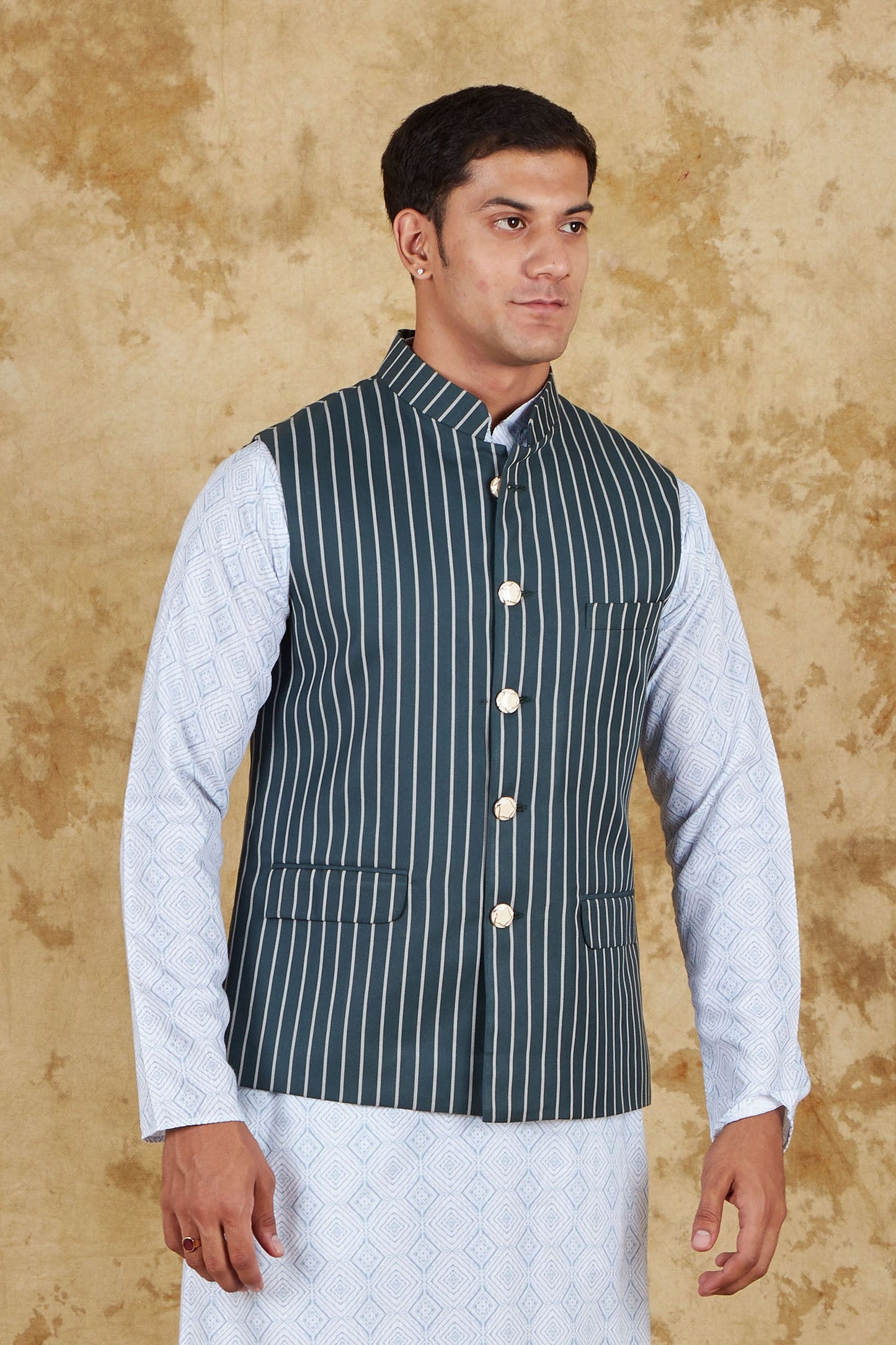 Bluesaanchi Men's Dark Slate Grey Waistcoat | Swadesiicart