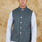 Bluesaanchi Men's Dark Slate Grey Waistcoat | Swadesiicart