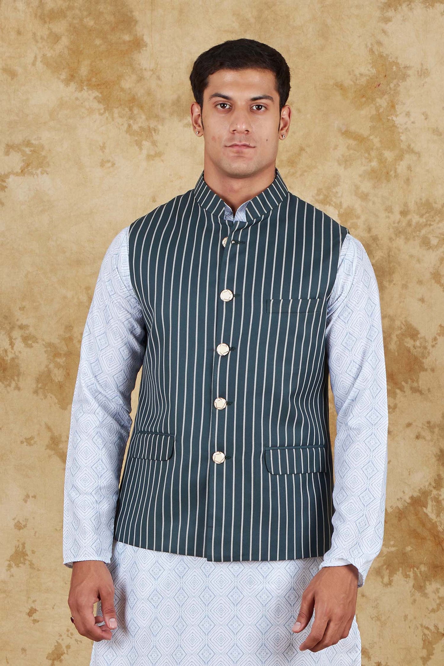 Bluesaanchi Men's Dark Slate Grey Waistcoat | Swadesiicart