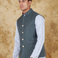 Bluesaanchi Men's Dark Slate Grey Waistcoat | Swadesiicart