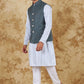 Bluesaanchi Men's Dark Slate Grey Waistcoat Kurta Pajama Set | Swadesiicart
