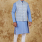 Bluesaanchi Men's Uranian Blue Waistcoat Kurta Pajama Set | Swadesiicart
