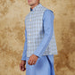 Bluesaanchi Men's Uranian Blue Waistcoat Kurta Pajama Set | Swadesiicart