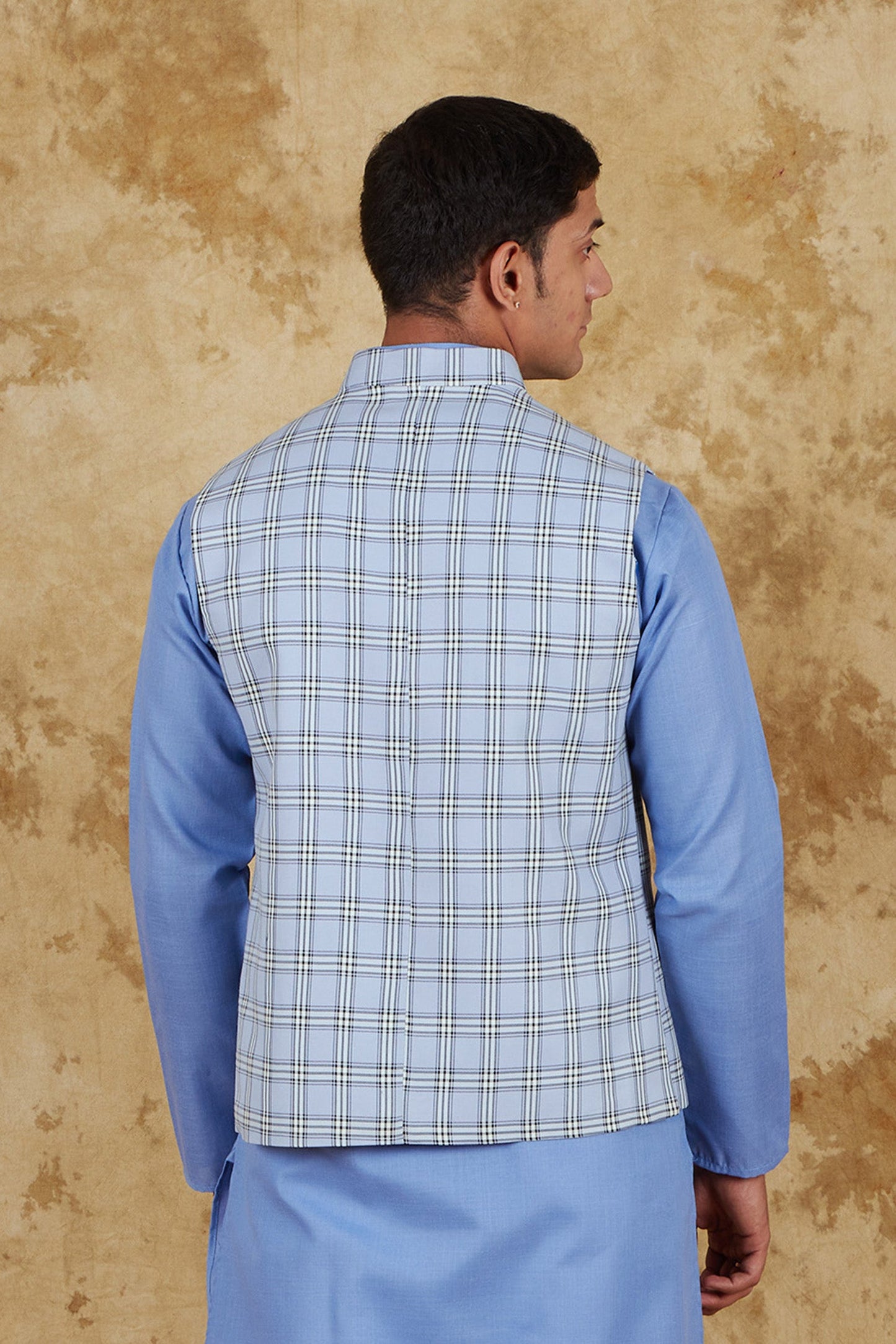 Bluesaanchi Men's Uranianblue Waistcoat | Swadesiicart