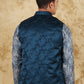 Bluesaanchi Men's Jacquard Indigo Dye Waistcoat | Swadesiicart