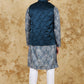 Bluesaanchi Men's Jacquard Indigo Dye Waistcoat Kurta Pajama Set | Swadesiicart