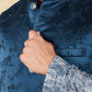 Bluesaanchi Men's Jacquard Indigo Dye Waistcoat Kurta Pajama Set | Swadesiicart