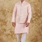 Bluesaanchi Men's Jacquard Rosy Waistcoat Kurta Pajama Set | Swadesiicart