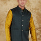 Bluesaanchi Men's Jacquard Brunswick Green Waistcoat | Swadesiicart
