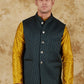 Bluesaanchi Men's Jacquard Brunswick Green Waistcoat | Swadesiicart