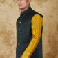 Bluesaanchi Men's Jacquard Brunswick Green Waistcoat | Swadesiicart