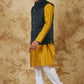 Bluesaanchi Men's Jacquard Brunswick Green Waistcoat Kurta Pajama Set | Swadesiicart