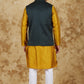 Bluesaanchi Men's Jacquard Brunswick Green Waistcoat Kurta Pajama Set | Swadesiicart