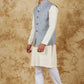 Bluesaanchi Men's Cream Waistcoat Kurta Pajama Set | Swadesiicart