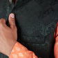 Bluesaanchi Men's Jacquard Orange Waistcoat Kurta Pajama Set | Swadesiicart