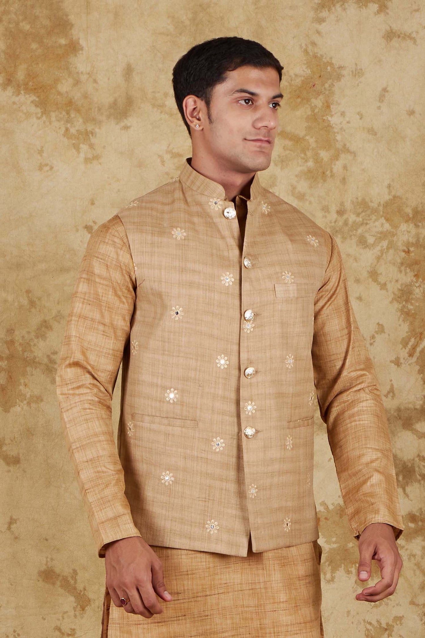 Bluesaanchi Men's Khaki Waistcoat | Swadesiicart