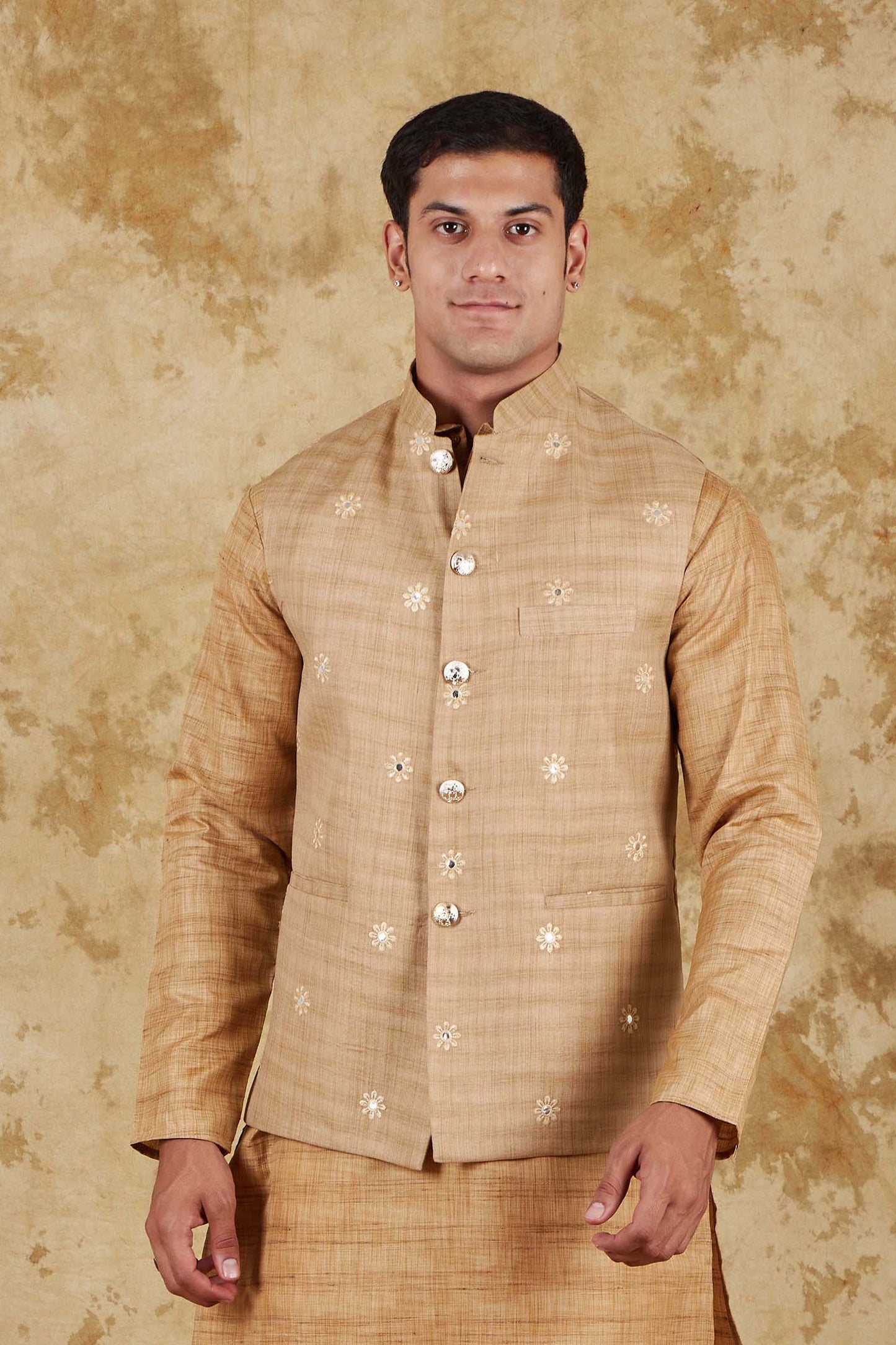 Bluesaanchi Men's Khaki Waistcoat | Swadesiicart