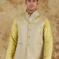 Bluesaanchi Men's Jacquard Citron Waistcoat | Swadesiicart