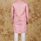 Bluesaanchi Men's Jacquard Pink Waistcoat Kurta Pajama Set | Swadesiicart