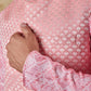 Bluesaanchi Men's Jacquard Pink Waistcoat Kurta Pajama Set | Swadesiicart