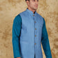 Bluesaanchi Men's Blue Waistcoat | Swadesiicart