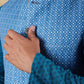 Bluesaanchi Men's Blue Waistcoat Kurta Pajama Set | Swadesiicart
