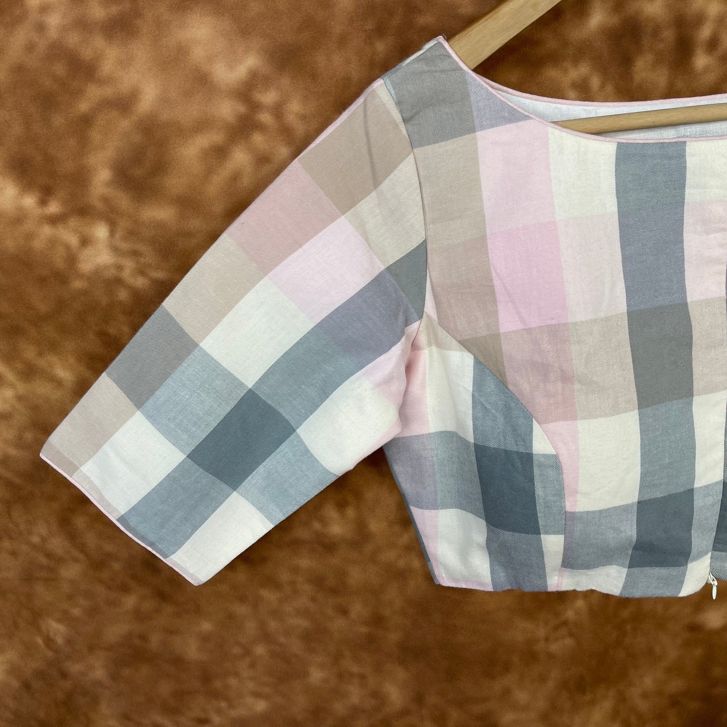 Neck Check Multi Color Coloured Cotton Ready to Wear Blouse - kapda Tailor | Swadesiicart