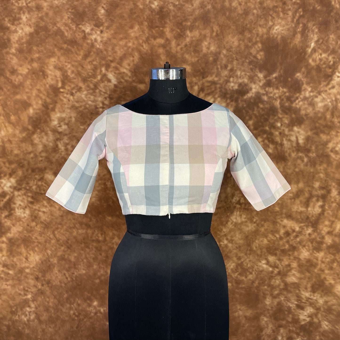 Neck Check Multi Color Coloured Cotton Ready to Wear Blouse - kapda Tailor | Swadesiicart