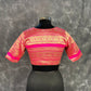 Icy Cool Pink Coloured Broket Silk Ready to Wear Blouse - kapda Tailor | Swadesiicart