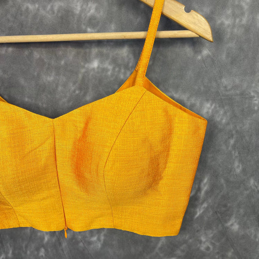 Majestic Yellow Yellow Coloured Silk Ready to Wear Blouse - kapda Tailor | Swadesiicart
